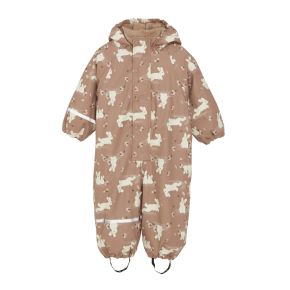 Celavi rainsuit with fleece lining, tawny brown