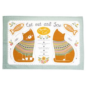 Cut&sew -tea towel, Charlie the cat