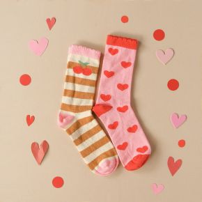Rockahula Stripy Cherry 2 Pack Socks