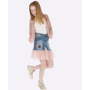 Mayoral denim skirt with tulle