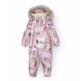 Molo Pyxis fur snowsuit, dreamy horses