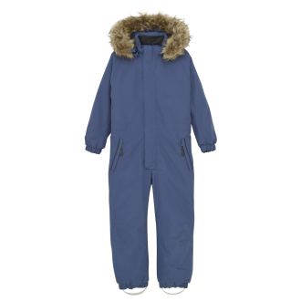 Color Kids Coverall W. Fake Fur, Vintage Indigo