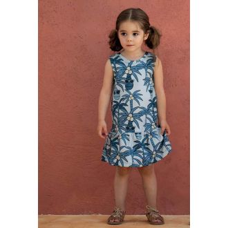 Blue palm dress