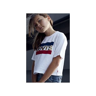 Levi´s SS high rise tee, white